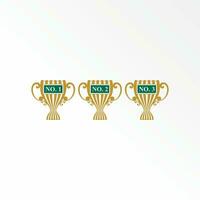 Unique trophy cup winner champion for number 123 image graphic icon logo design abstract concept vector stock. Can be used as a symbol related to tournament or prize