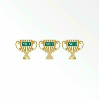 único trofeo taza ganador campeón para número 123 imagen gráfico icono logo diseño resumen concepto vector existencias. lata ser usado como un símbolo relacionado a torneo o premio