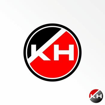 letter or word KH sans serif negative space font in circle block image graphic icon logo design abstract concept vector stock. Can be used as a symbol related to sport or automotive