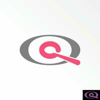 simple Letter or word O or Q bubble font on ellipse or eye image graphic icon logo design abstract concept vector stock. Can be used as a symbol related to initial or monogram