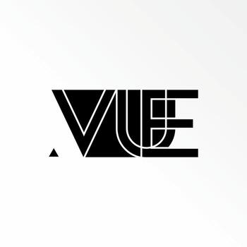 Unique letter or word VUE modern font in negative space or block image graphic icon logo design abstract concept vector stock. Can be used as a symbol related to initial or monogram
