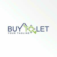 Writing BUY TO LET sans serif font with roof house, key, and Magnifying glass or capture graphic icon logo design abstract concept vector stock. Can be used as a symbol related to initial or property