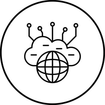 Computing Cloud Vector Icon