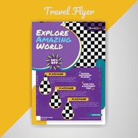 Travel Flyer Vacation Trip Traveling Packages Poster Vector Template Tourism A4 Sale 2023