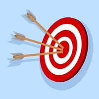 Business Vision, businessman hitting arrow on target, team work