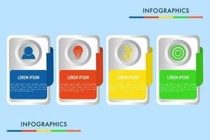 Business process infographic template. Infographic design with options or step number 4. Vector illustration graphic design