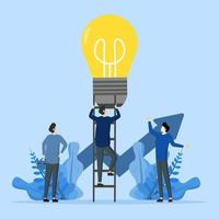 teamwork concept, Finding marketing ideas and analysis, plan or strategy to achieve success, collaboration concept, Businessmen collaborating on ideas to increase profits and business investment. vector