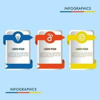 Vector infographic design template with 3 options or steps, sections, segments. Business concept. marketing infographic vector illustration