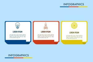 Vector infographic design template with 3 options or steps, sections, segments. Business concept. marketing infographic vector illustration