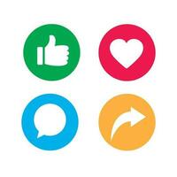Button icons like on social media sites vector