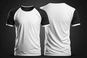 A white tshirt with a blank label on it with front and back view with generative ai photo