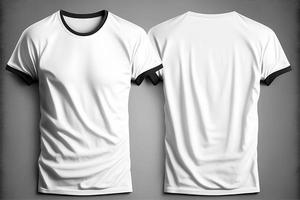 A white tshirt with a blank label on it with front and back view with generative ai photo