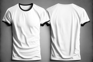 A white tshirt with a blank label on it with front and back view with generative ai photo