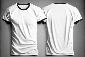 A white tshirt with a blank label on it with front and back view with generative ai photo