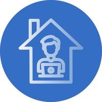 Man Working at Home Vector Icon Design