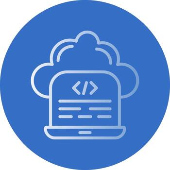 diseño de icono de vector de codificación en la nube