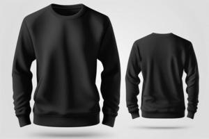 Mockup of a blank royal black tshirt with long sleeves isolated on white background. photo