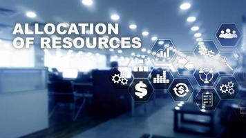Allocation of resources concept. Strategic planning. Mixed media. Abstract business background. Financial technology and communication concept. photo