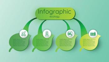 Infographic renewable energy template for energy consumption sustainable information presentation. Vector suare and geometric elements. green modern workflow diagrams. Report plan 5 topics