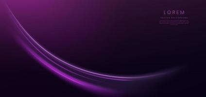 resumen futurista neón ligero curvo púrpura en oscuro púrpura antecedentes. vector
