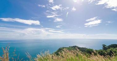 Timelapse natural beautiful view of sea coast cliff in sunny day in south of thailand, phuket, mountain island in ocean sea in summer video