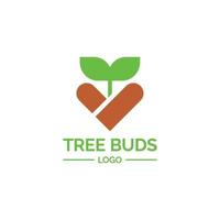 árbol brotes amor logo, adecuado para tu negocio relacionado a eso vector