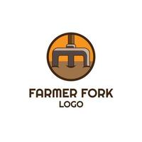 Letter M Farmer Fork Logo, Suitable for farm Logo vector