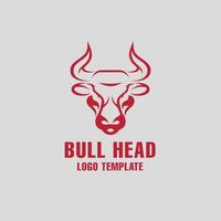 Angry Red Bull Head Logo vector