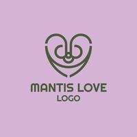 mantis amor logo, adecuado para insecto comunidad o amantes logo vector
