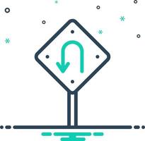 mix icon for turn vector