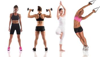 Fitness workout with women coach photo