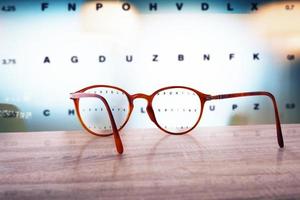 Glasses that correct eyesight from blurred to sharp. photo