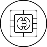 Bitcoin Chip Vector Icon