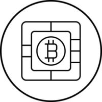 icono de vector de chip bitcoin