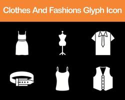 Clothes And Fashions Vector Icon Set