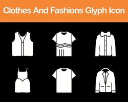 Clothes And Fashions Vector Icon Set