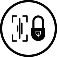 Voice Lock Glyph Icon vector