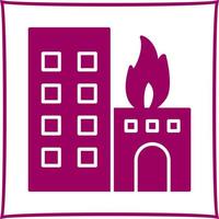 Unique Burning Building Vector Icon