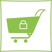 Unique Locked Cart Vector Icon