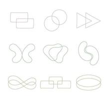 Outline abstract geometrical shape art decoration isolated. vector