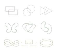 Outline abstract geometrical shape art decoration isolated. vector