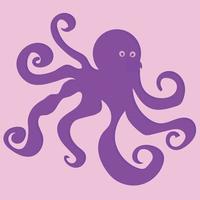 Purple octopus. Seamless pattern. Vector illustration.