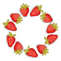 Sketch of strawberries cut out background. Strawberries drawn by hand in outline. Set of bright vector graphic elements for design. Isolated on white background.