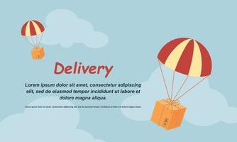 Delivery Service. Delivery design for landing page, web, poster, flyer. Vector illustration. Delivery concept. Vector flatt illustration.