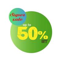 Super sale up to 50 Percent Off label vector