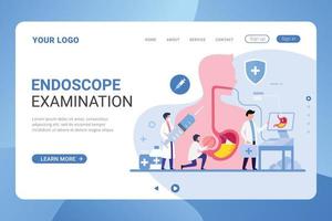 Gastroenterology doctor landing page template design concept vector