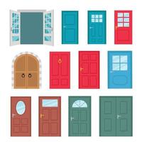 Front door entrance and doorway at home cartoon vintage vector