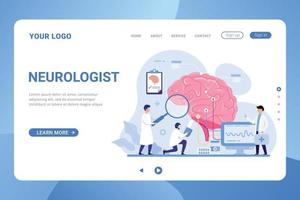 Neurologist web banner landing page design concept vector