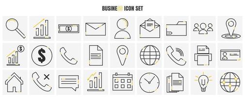Icon set of business illustration. simple line art design. vector