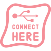 Connect here USB flash disk drive logo symbol png